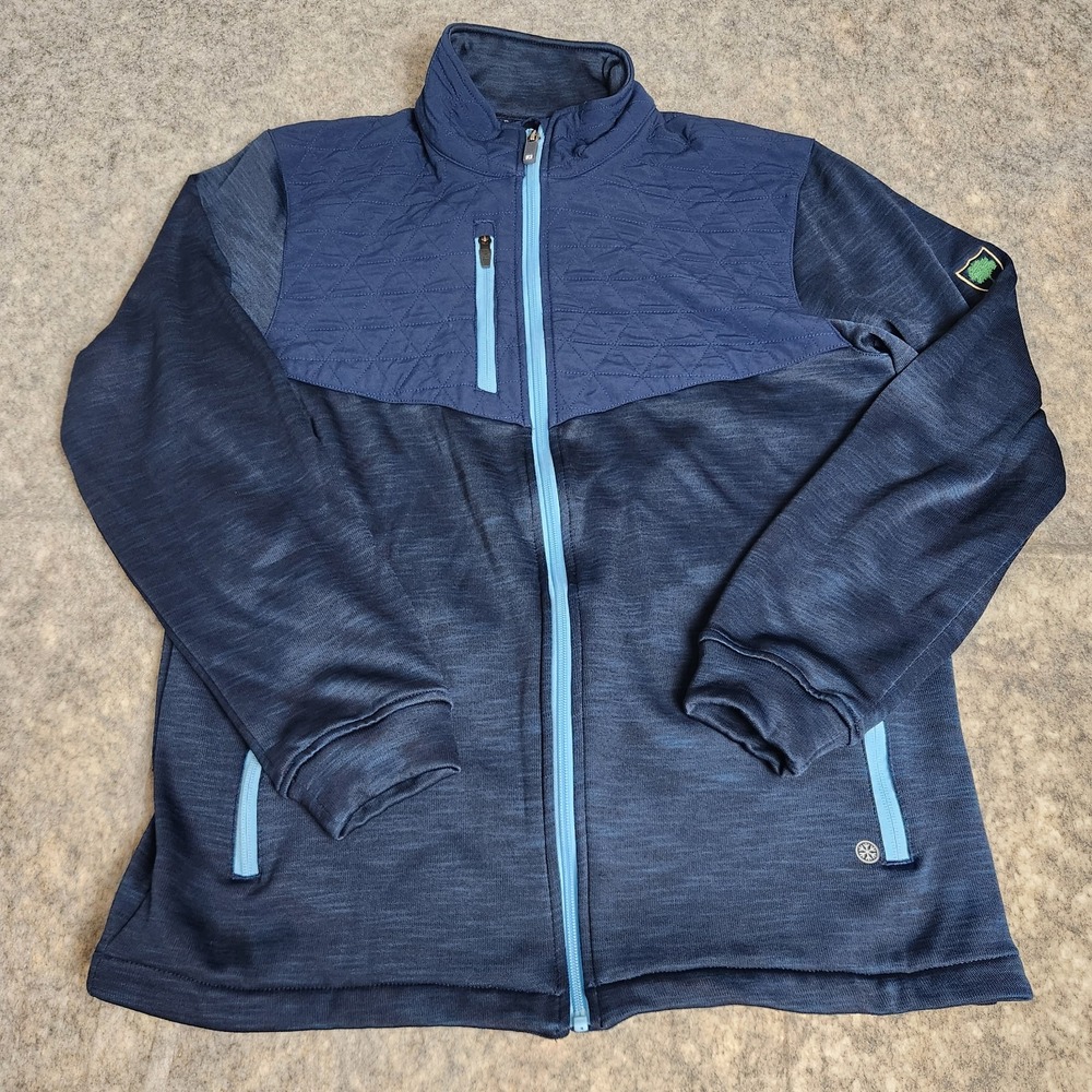 FootJoy ThermoSeries Full Zip Hybrid Golf Jacket Men L Blue Quilted Stretch Prep